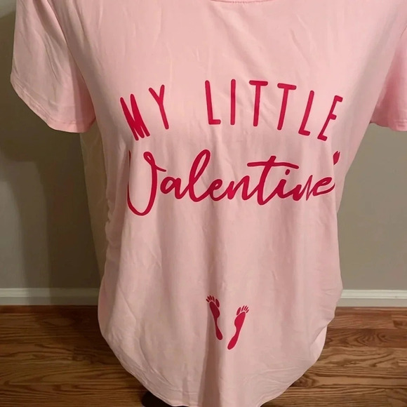 Time and Tru Maternity My Little Valentine Large 12-14 Pink Short Sleeve… - Picture 2 of 6
